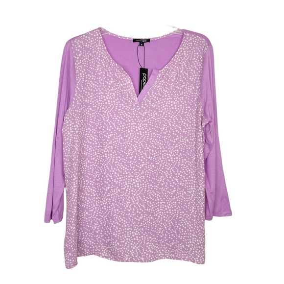 Stitch Fix l Papermoon Reece Three Quarter Sleeve Mixed Material Top, Medium - Picture 1 of 9